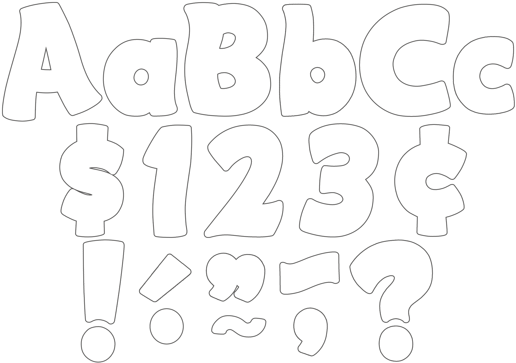 White Funtastic 4" Letters Combo Pack
