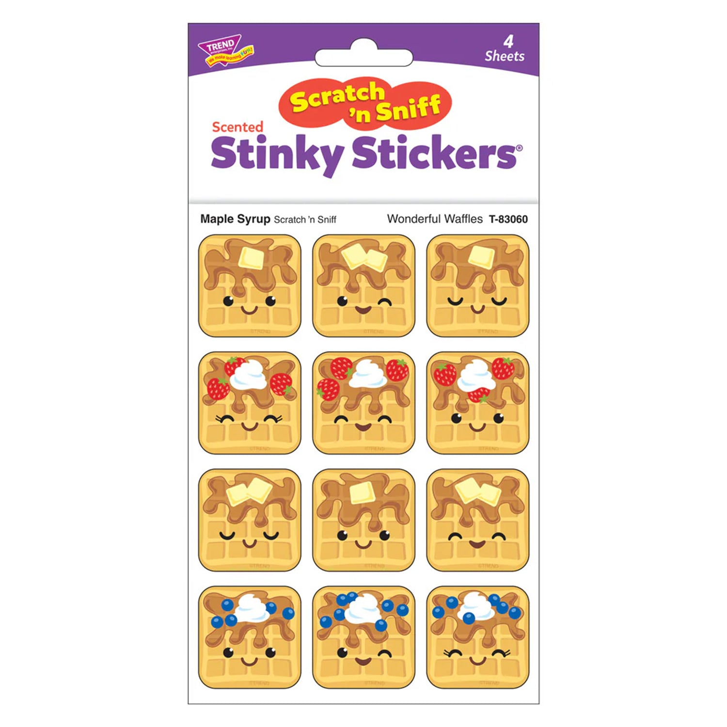 Wonderful Waffles, Maple Syrup Scent Scratch 'n Sniff Stinky Stickers®, Pack of 48