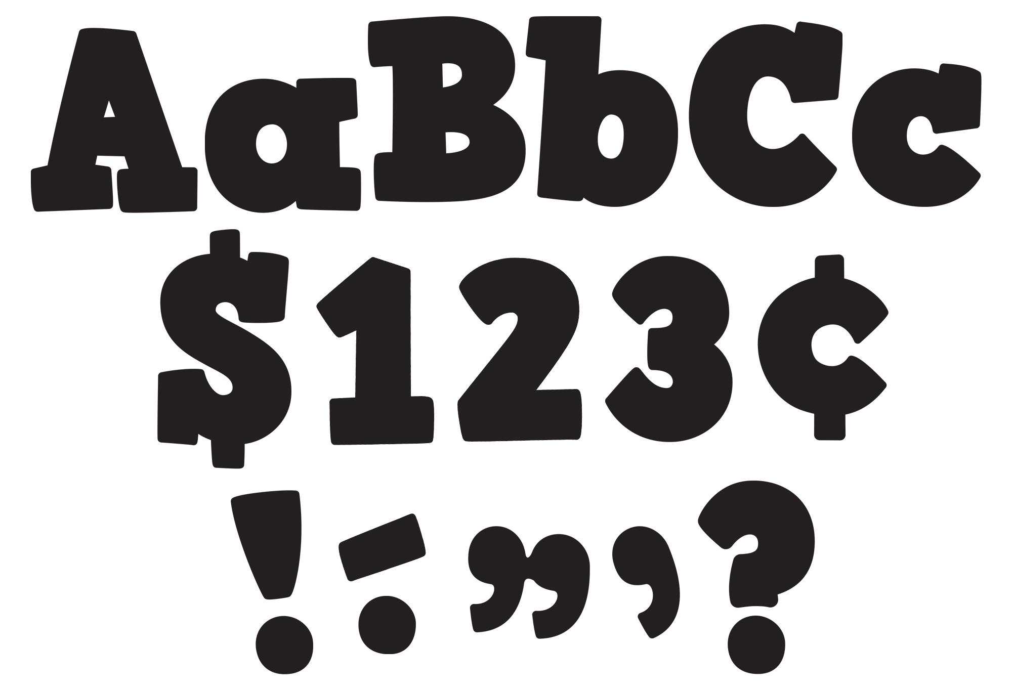 Black Bold Block 4" Letters Combo Pack