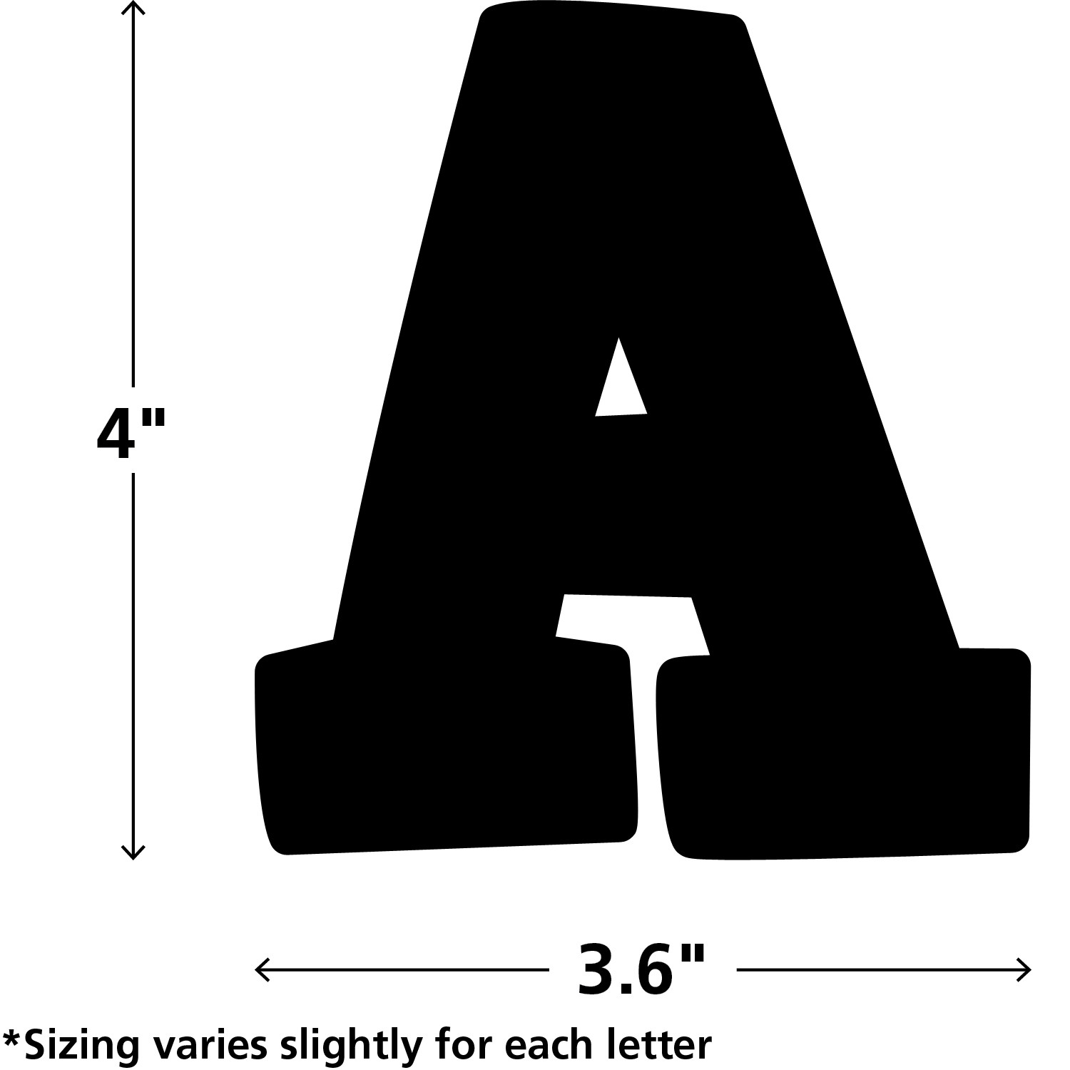Black Bold Block 4" Letters Combo Pack