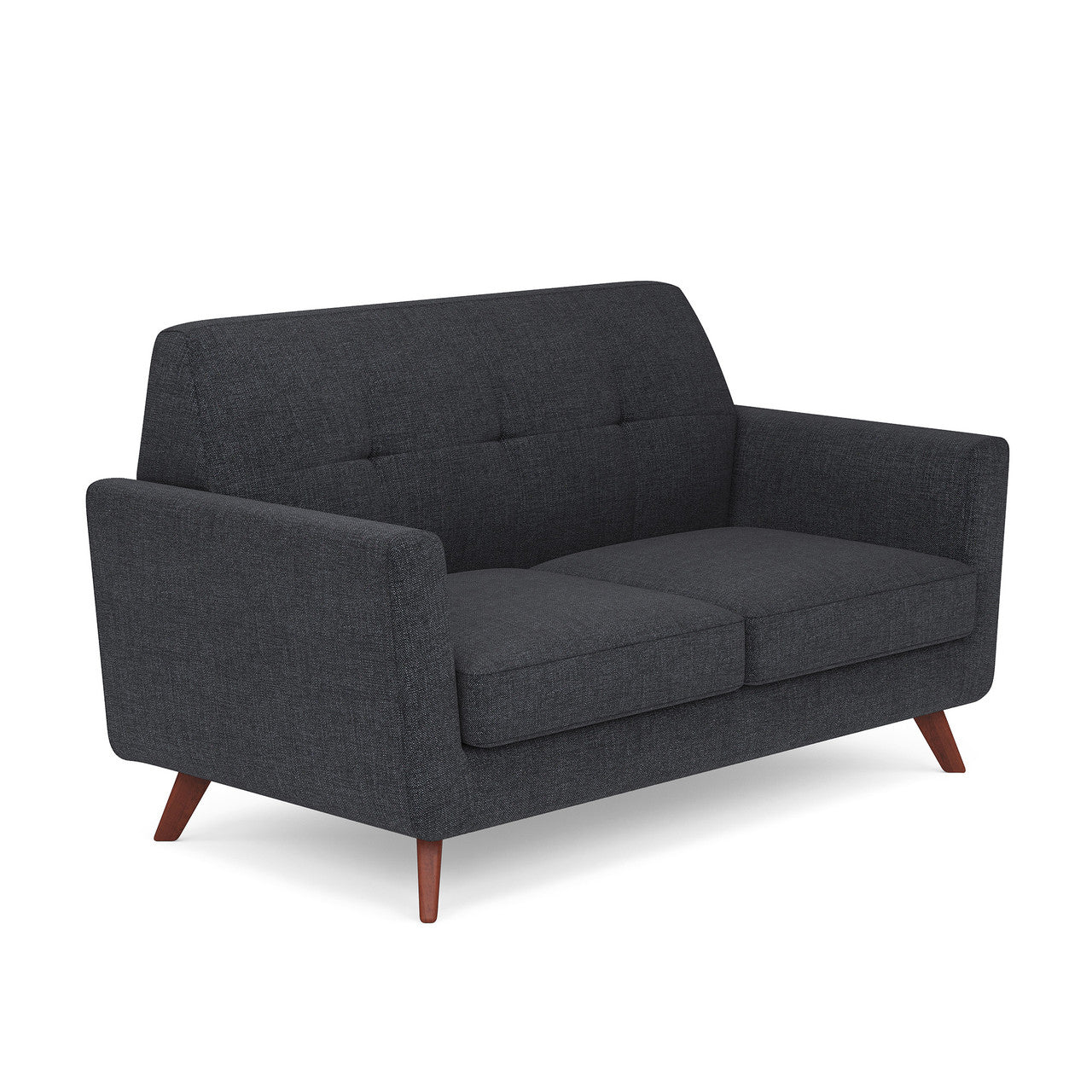 OfficeSource Partridge Loveseat with Light Wood Legs - Gray Linen