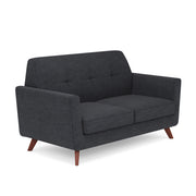 OfficeSource Partridge Loveseat with Light Wood Legs - Gray Linen