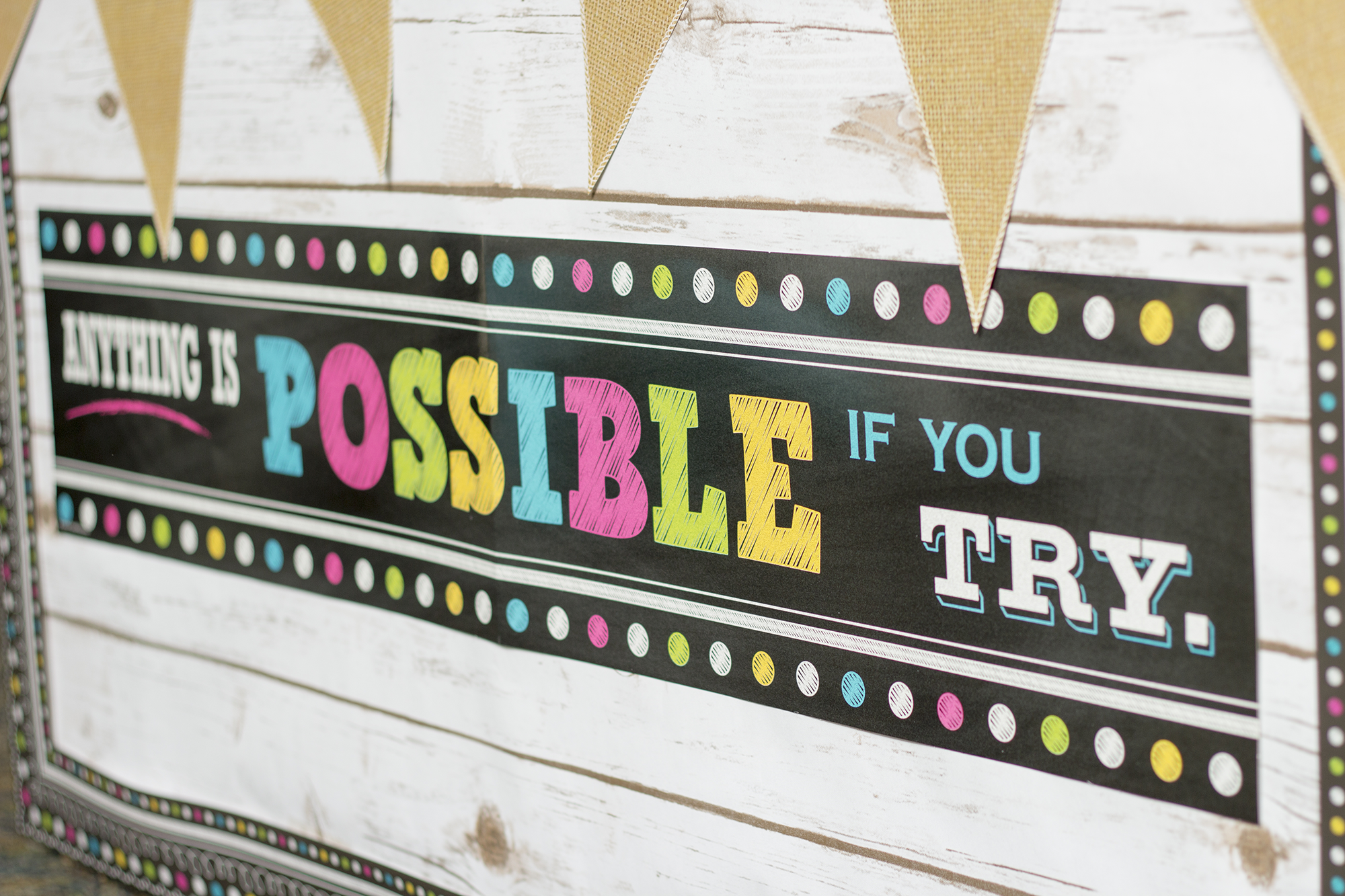 Chalkboard Brights Anything is Possible Banner