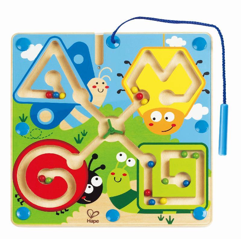 Hape: Best Bugs Magnetic Maze - Wooden Magnetic Wand Bead Maze  Durable Colorful Toy  Move the Beads Through the Bug Scene  Toddlers & Kids Ages 2+
