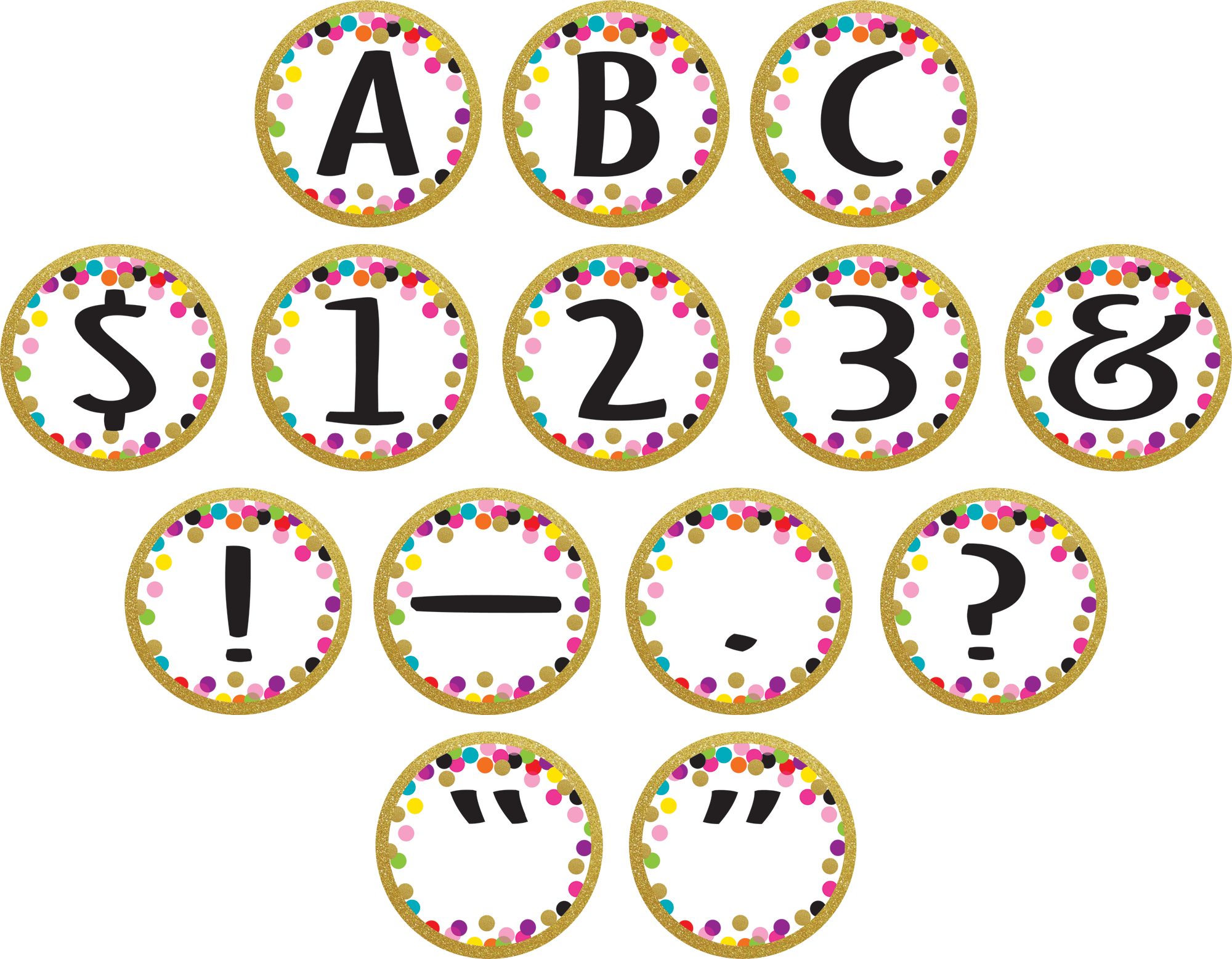 Confetti Circle Letters