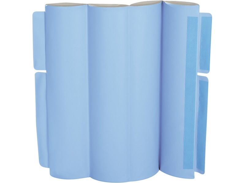 Anti-Shock Mobile Partition - Light Blue/Ivory, 31.5"H x 35.4"W x 3.1"Th