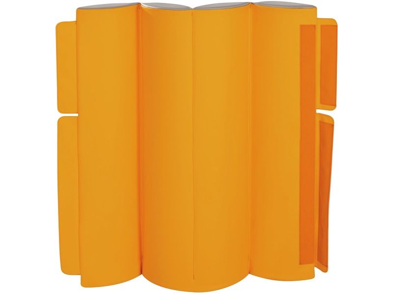 Anti-Shock Mobile Partition - Light Orange/Ivory, 31.5"H x 35.4"W x 3.1"Th