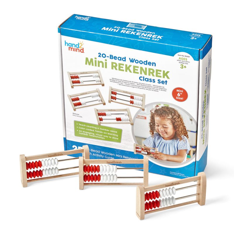 Rekenreks, Mini, 20-Bead, Wd, Cls S/25