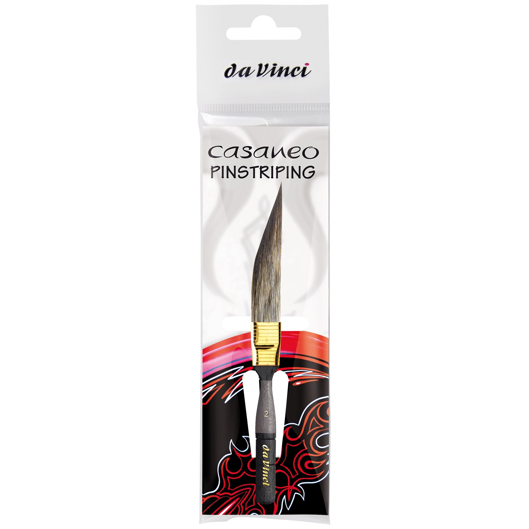CASANEO Dagger Striper with Traditional Pinstriping Handle, Synthetic, Watercolor & Acrylic, Slant, Series 703, Size 2