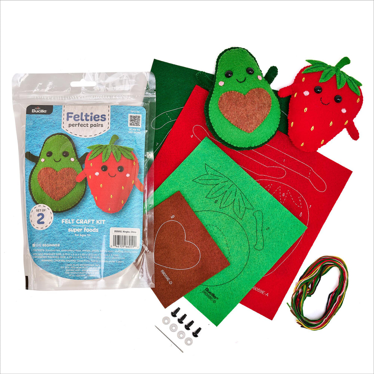 SUPER FOODS FELTIES EMBROIDERY KIT