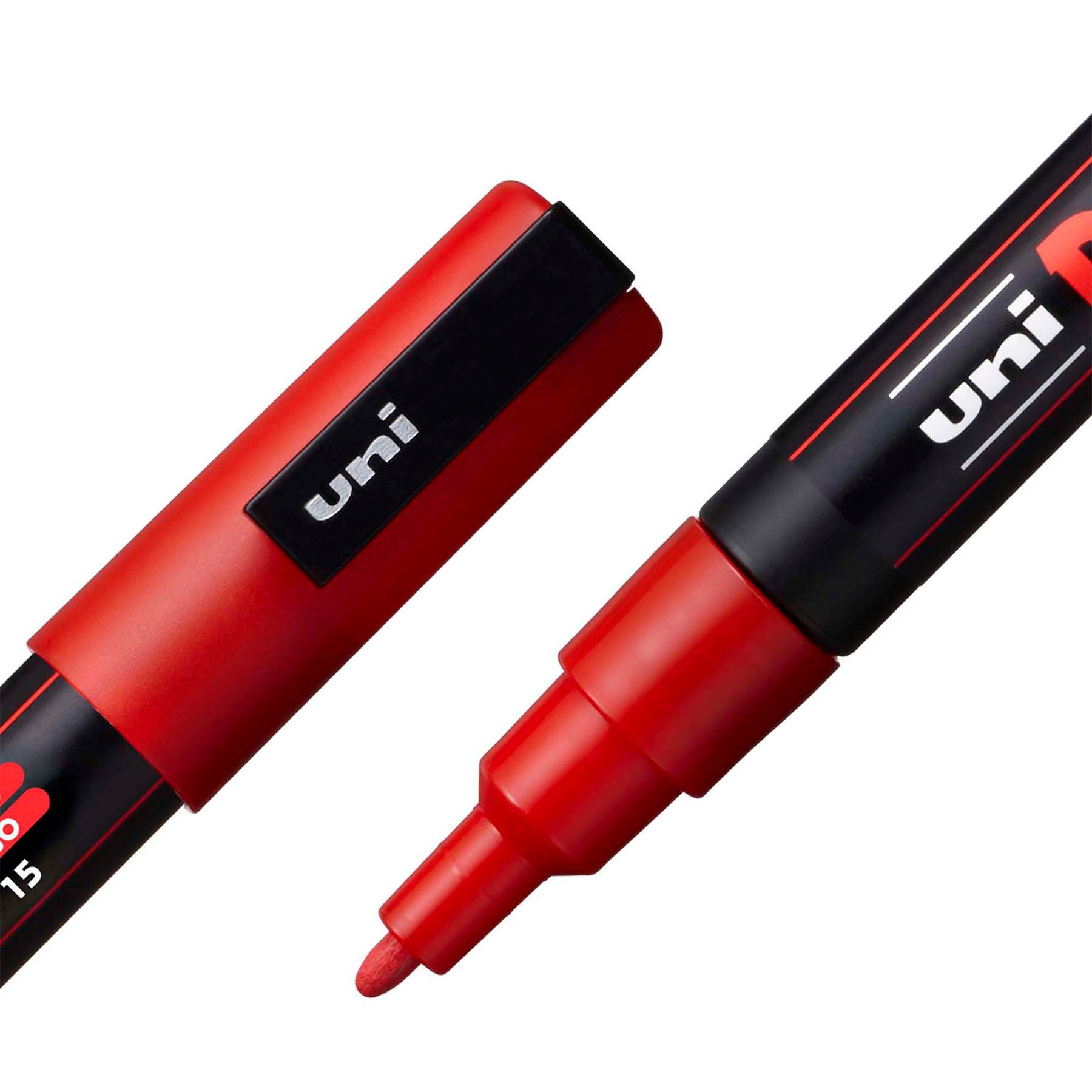uni® POSCA PC-3M Water-Based Paint Markers, Reversible Fine Tip (0.9-1.3mm), Red