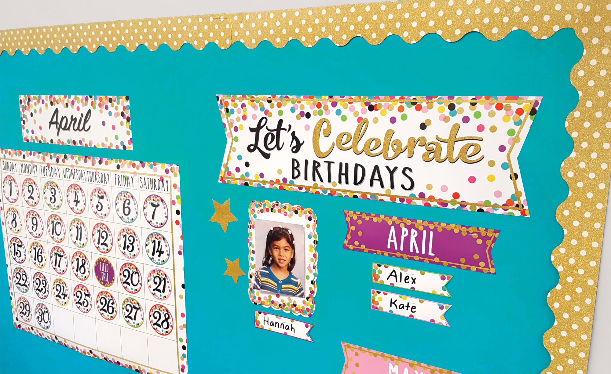 Confetti Let’s Celebrate Birthdays Mini Bulletin Board