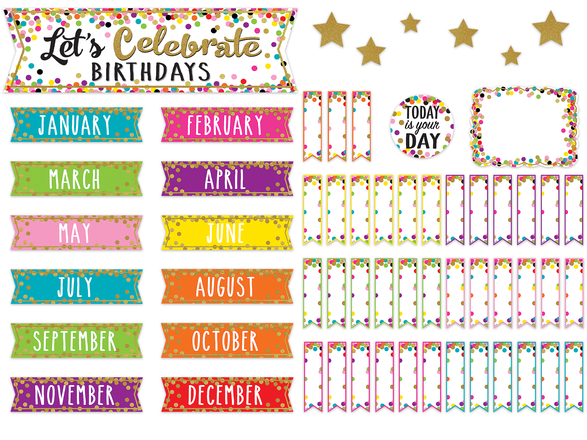 Confetti Let’s Celebrate Birthdays Mini Bulletin Board