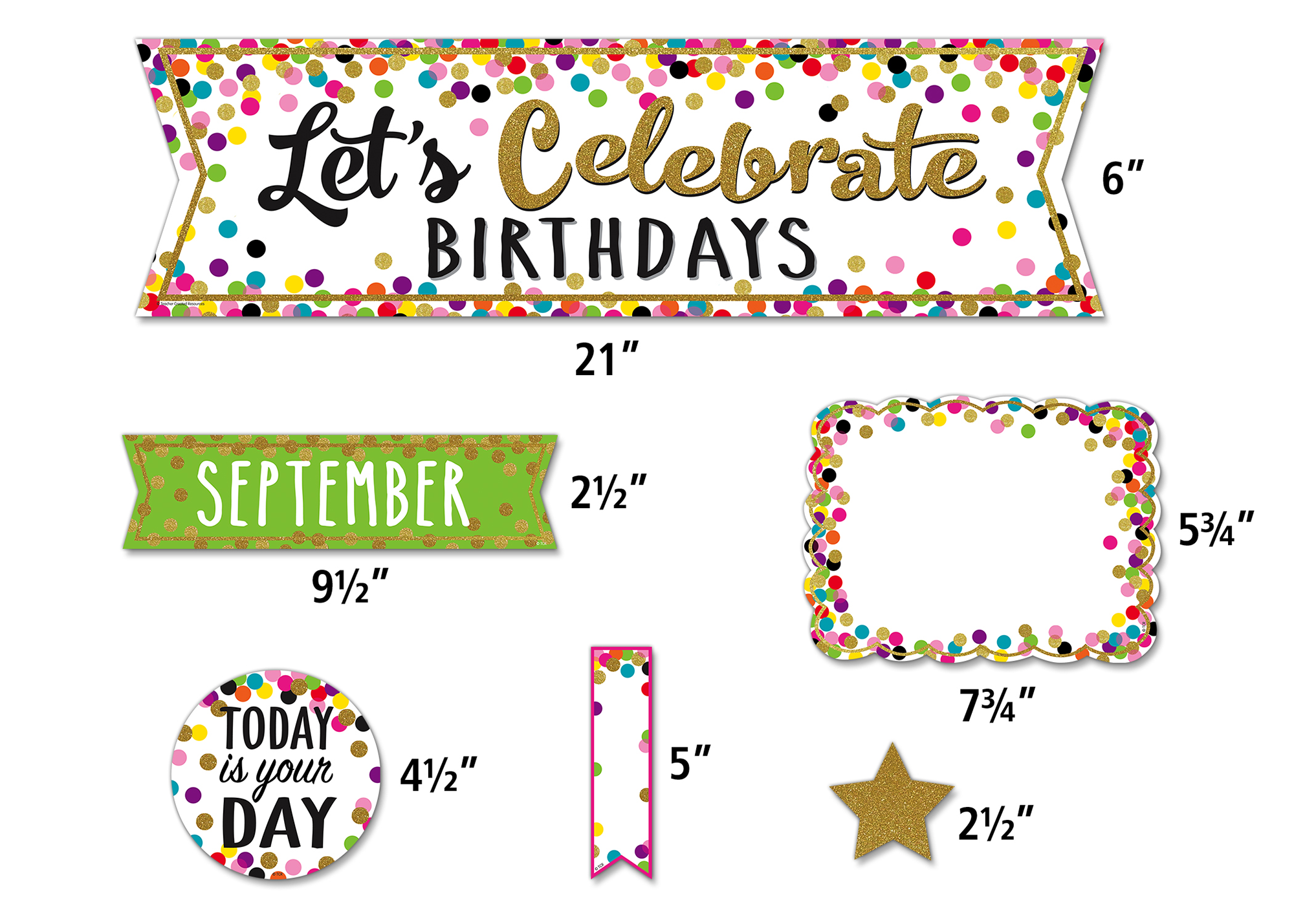 Confetti Let’s Celebrate Birthdays Mini Bulletin Board