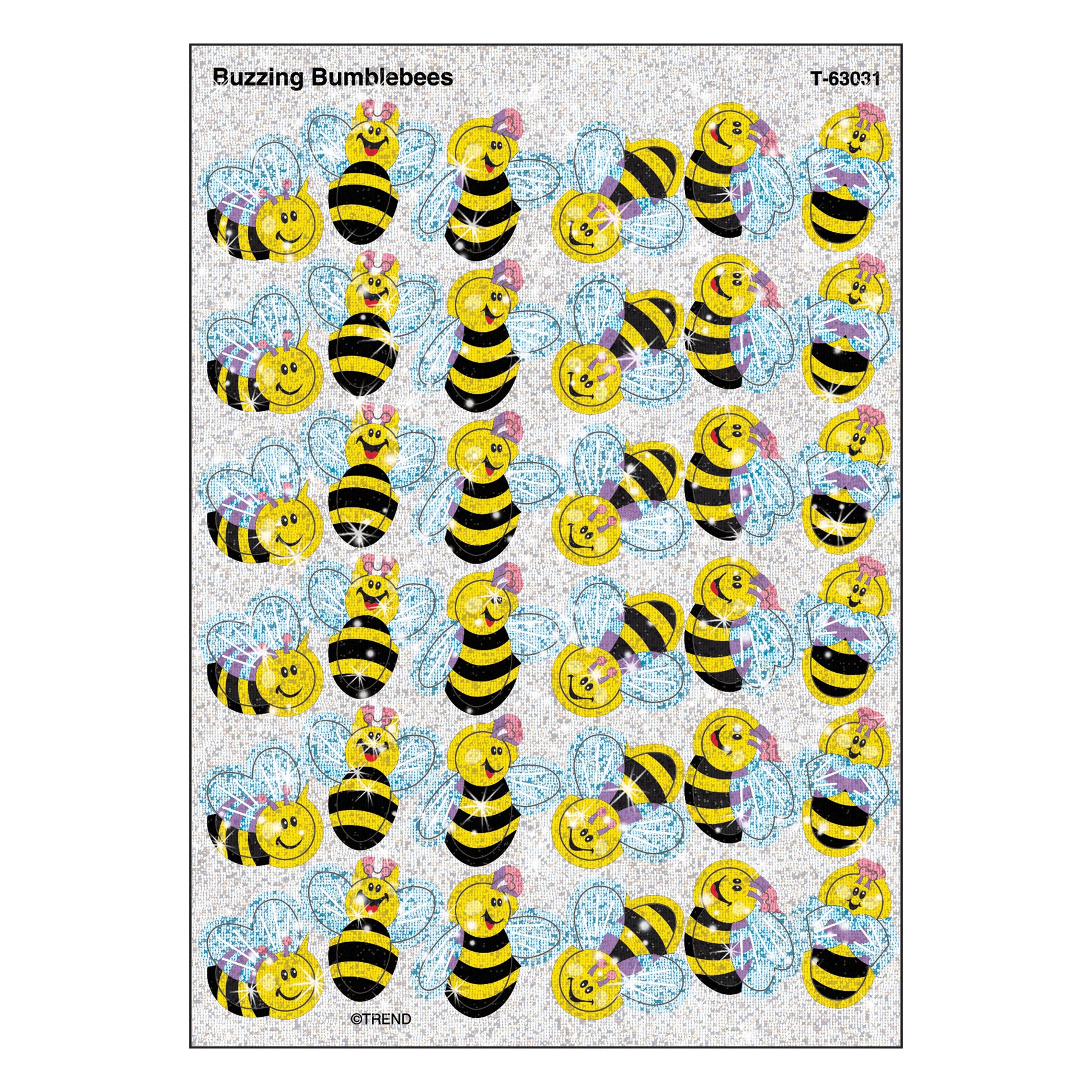 Buzzing Bumblebees Sparkle Stickers®, 72 ct