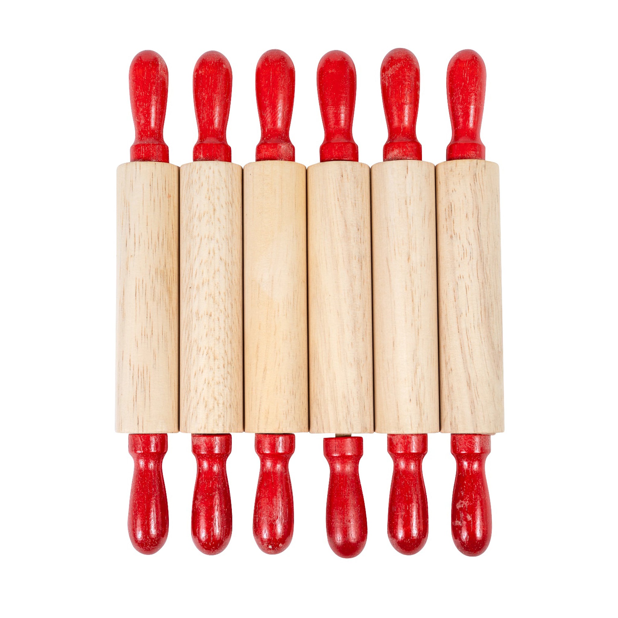 Mini Wooden Rolling Pins, 6 Per Set, 3 Sets