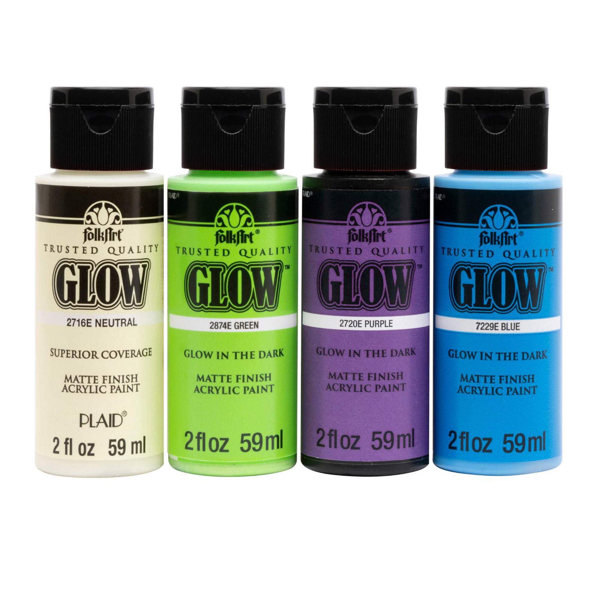 Acrylic Paint Set, 2oz., Neon & Glow In The Dark, 8-Piece Set
