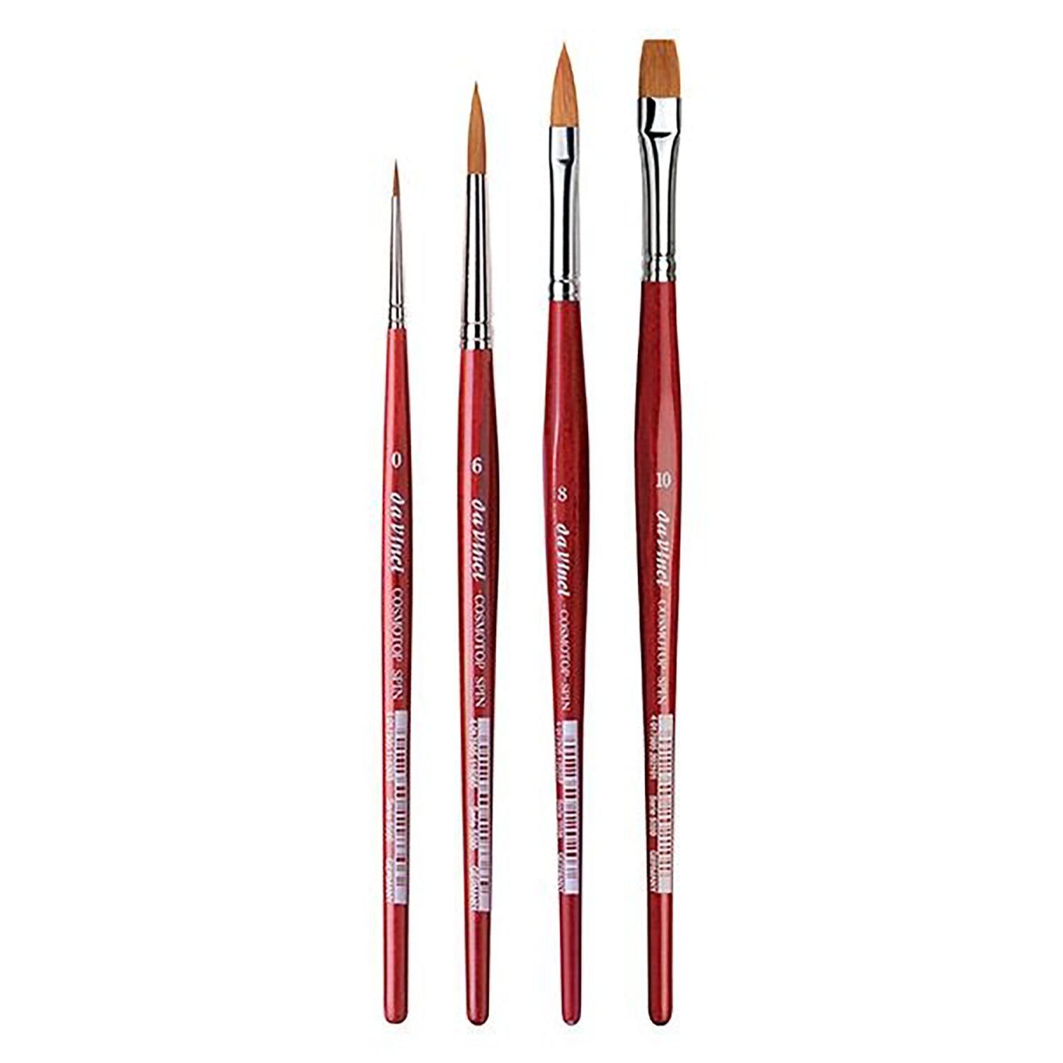 COSMOTOP-SPIN Watercolor Brushes, Synthetic, Assorted, 4 Brush Set in Black Cloth Carrying Bag