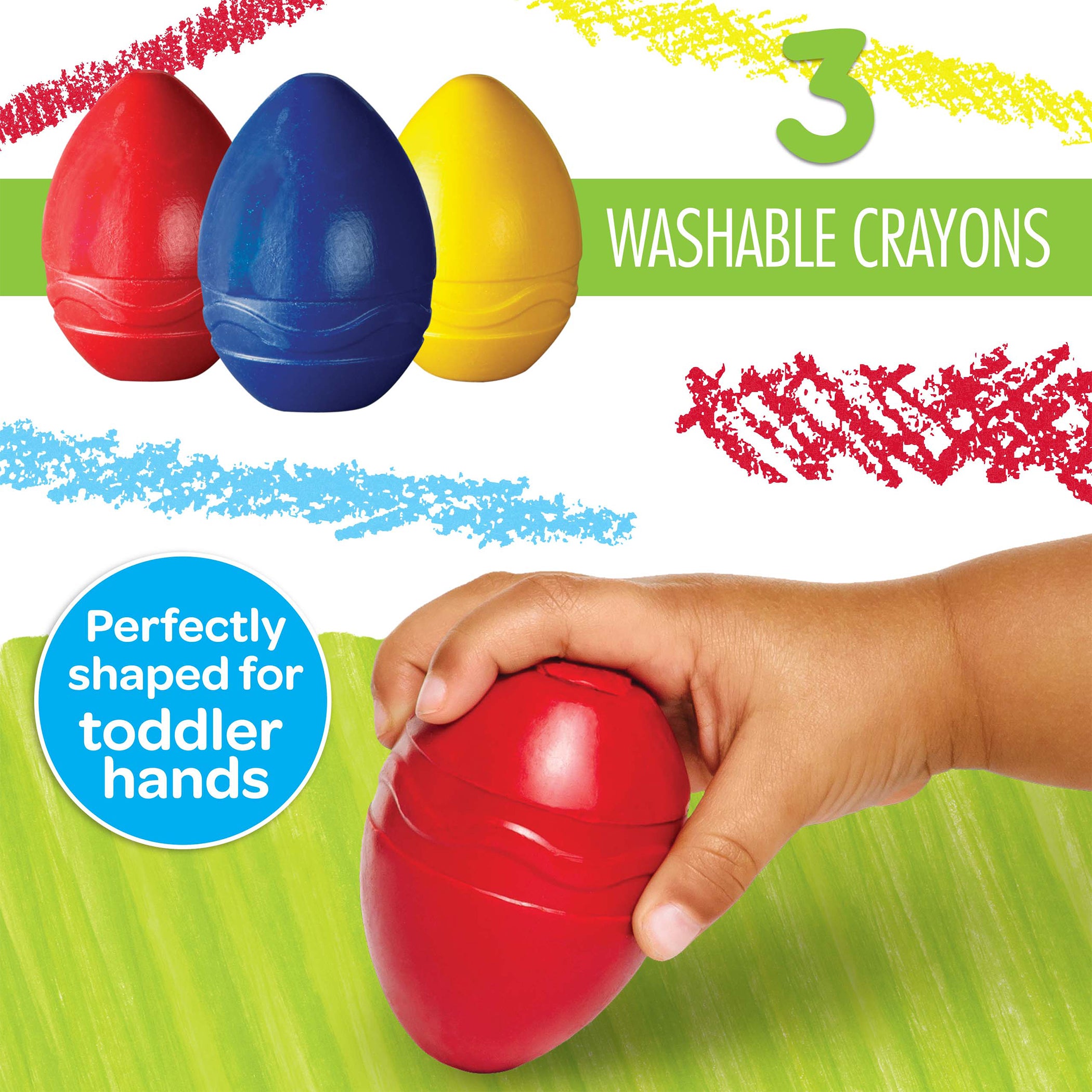My First Crayola® Washable Palm-Grasp Crayons, Pack of 3