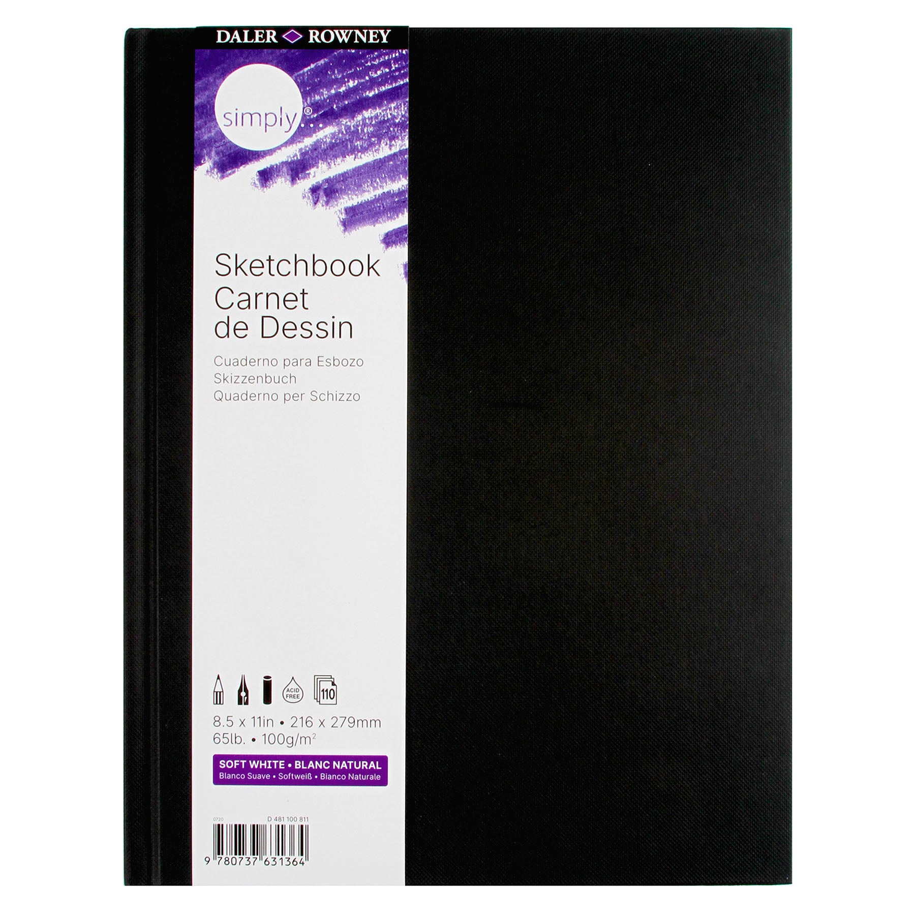 Simply... Sketchbook, Soft White, 110 Sheet, 8.5x11 inch, 1 Count