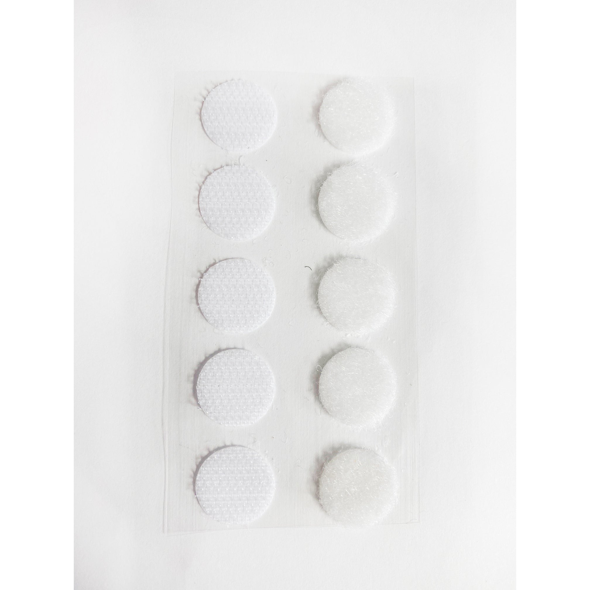 Self-Sticking Hook 'N Loop Dots 5/8", White, 10 Sets
