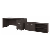 Bush Business Furniture Studio C 72W x 30D Office Desk with Storage Return and Mobile File Cabinet in Storm Gray - 71.02" Width x 29.37" Depth x 29.84" Height