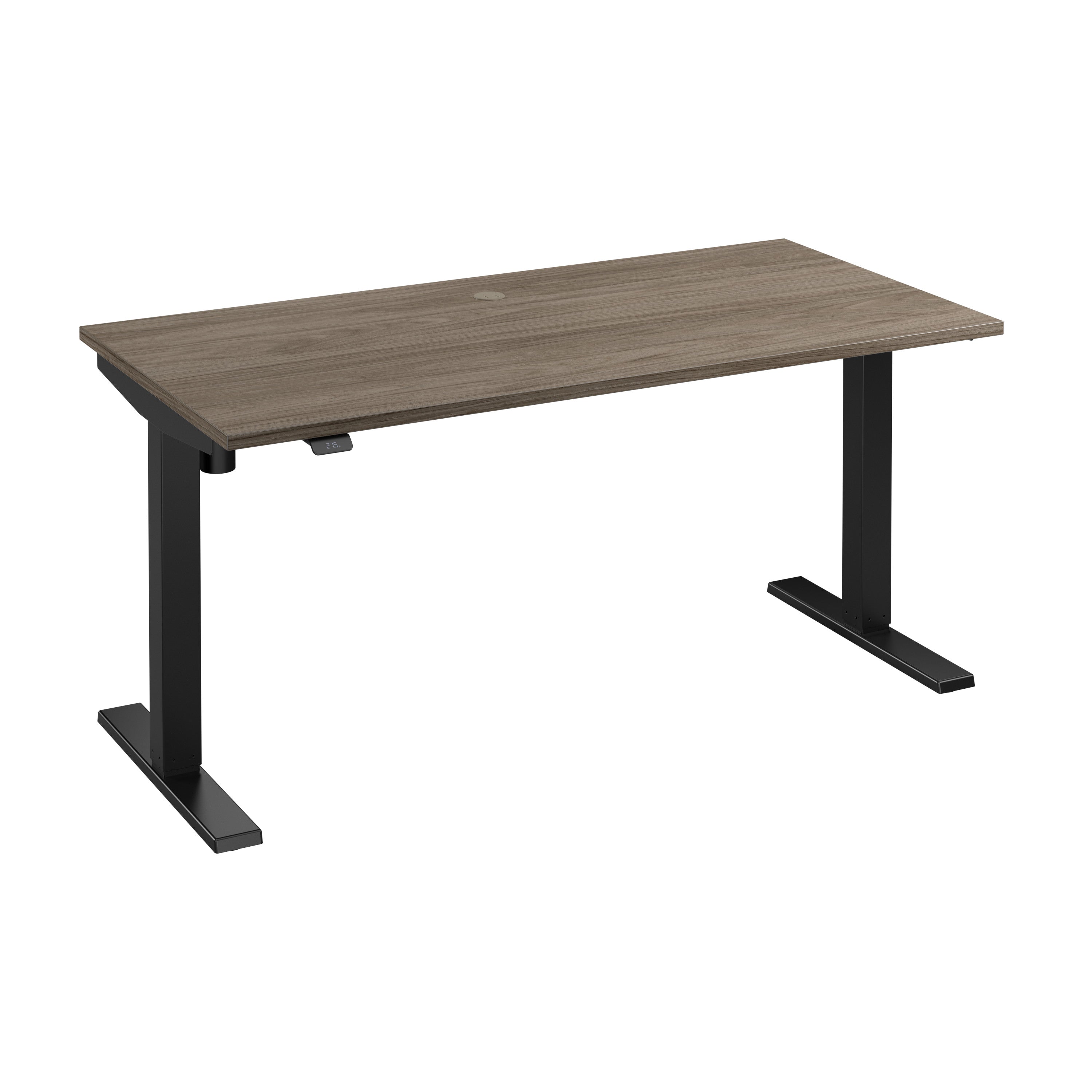 Bush Business Furniture Move 40 Series 60W x 30D Electric Height Adjustable Standing Desk in Modern Hickory with Black Base - 59.45" Width x 29.37" Depth x 28.17" Height