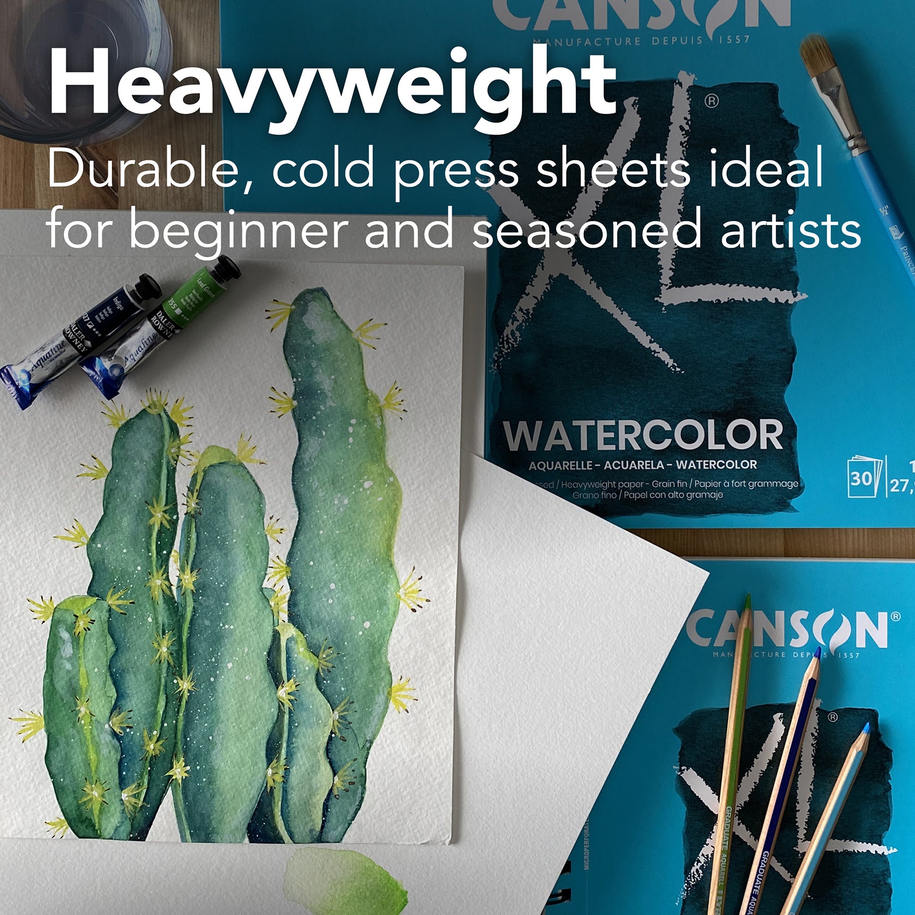 XL Series Watercolor Pad, Heavyweight White Paper, Side Wire Binding, 30 Sheet, 7x10 inch, 1 Count