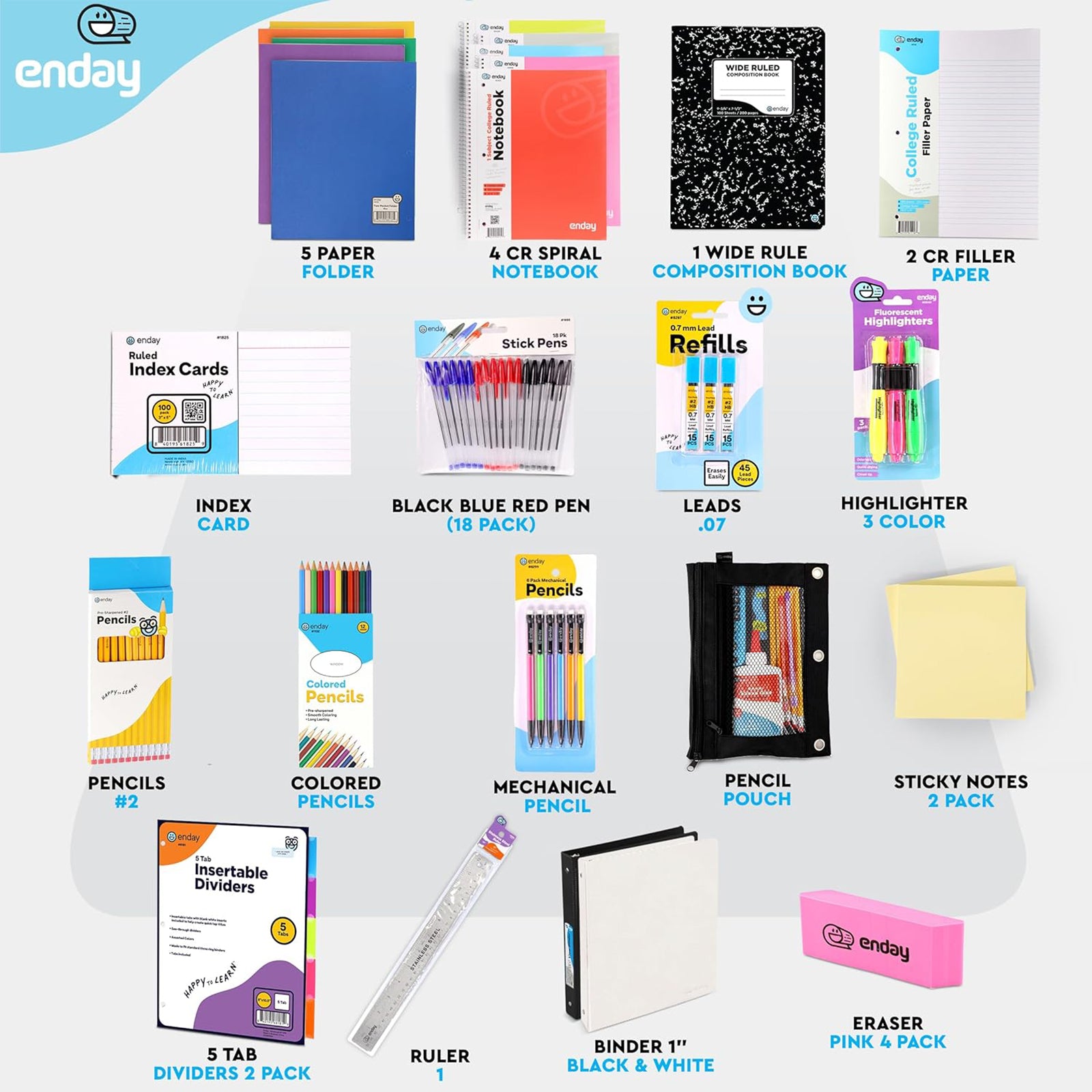 School Supply Box, 105-Piece Kit