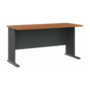 Bush Business Furniture Series A 60W Desk in Natural Cherry and Slate - 59.57" Width x 26.81" Depth x 29.66" Height