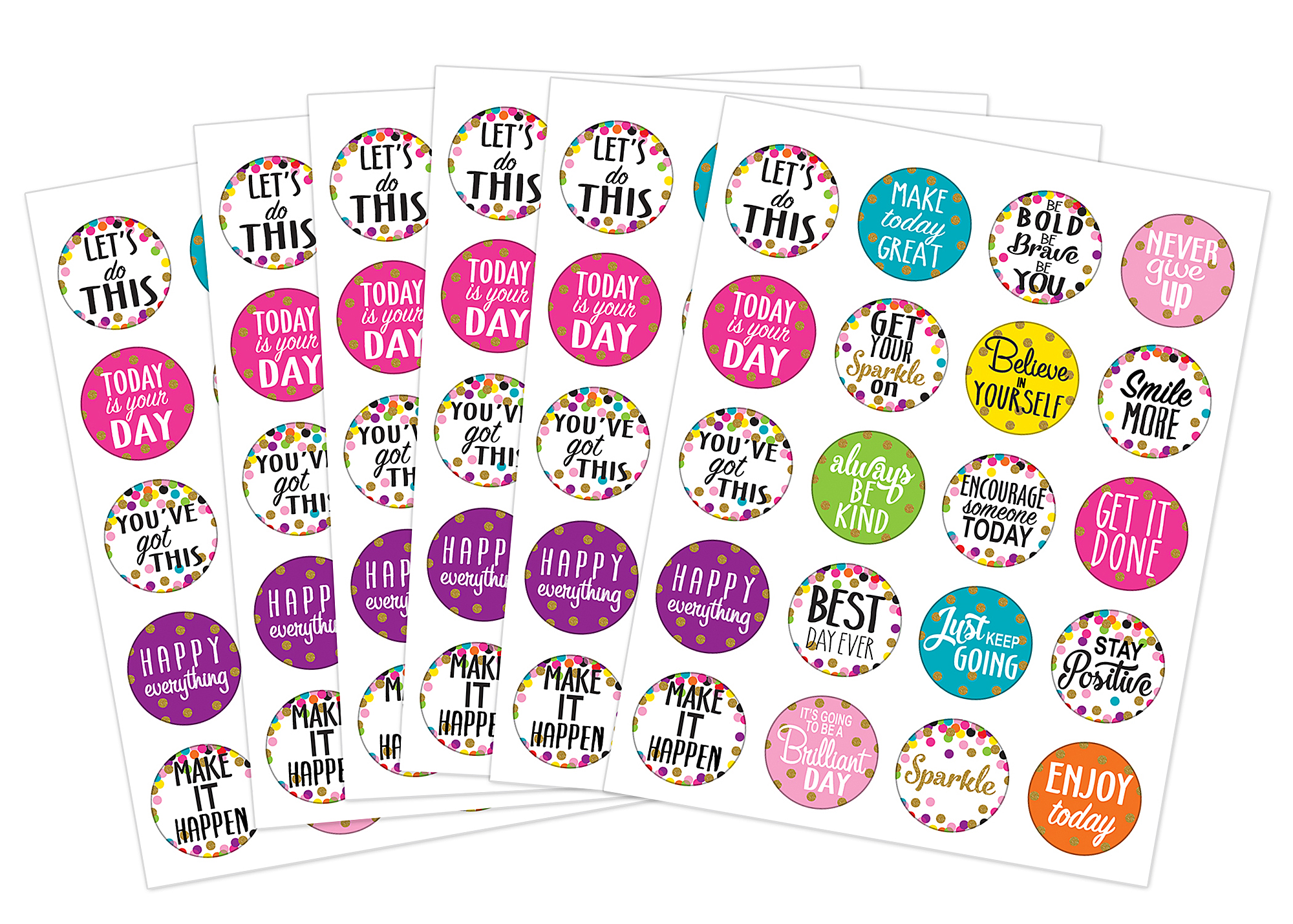 Confetti Words to Inspire Planner Stickers