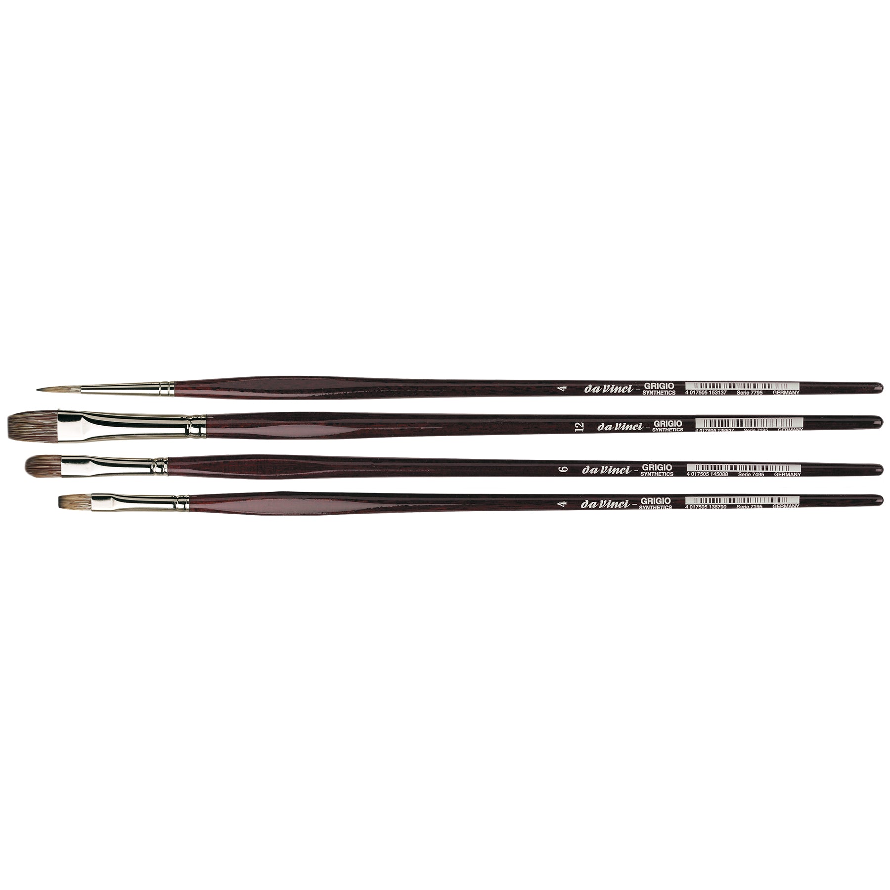 GRIGIO Classic Painting Brushes, Synthetic, Oil, Assorted, 3 Brush Set
