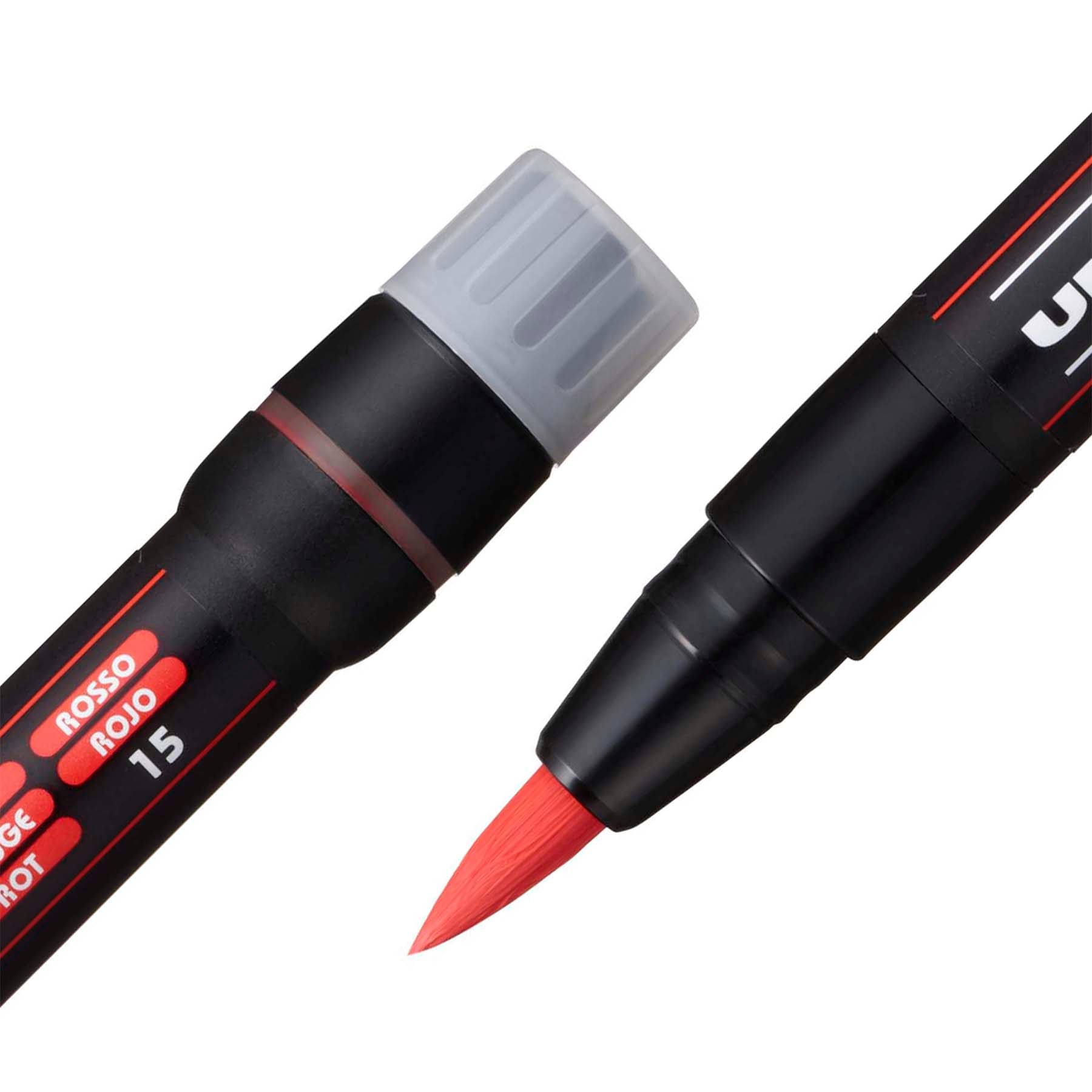 uni® POSCA PCF-350 Water-Based Paint Markers, Brush Tip (1-10mm), Red