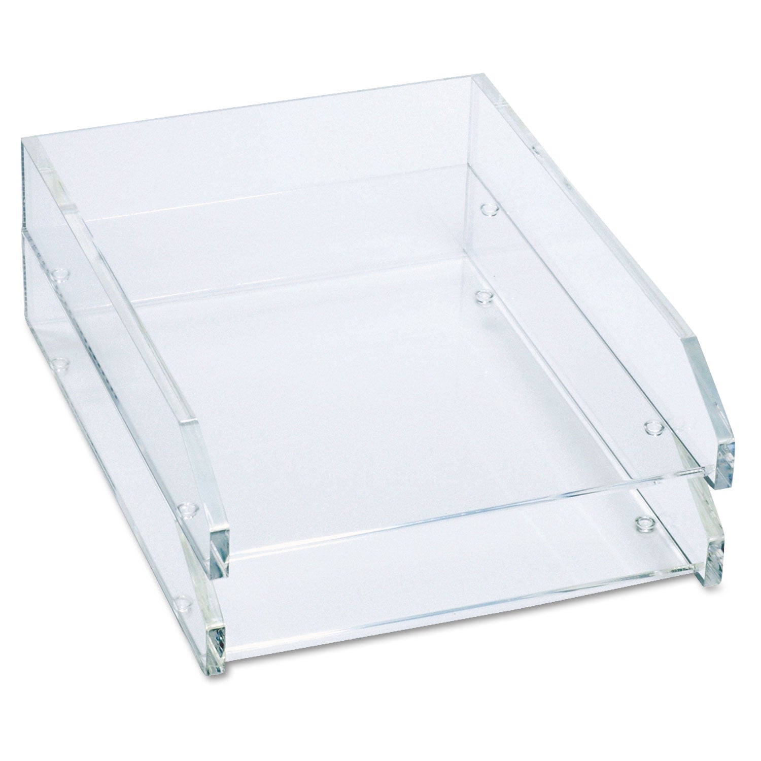 2 Tier(s) - 2.50" Height x 10.50" Width x 13.75" Depth - Desktop - Non-skid Base - Clear - Acrylic - 1 Set