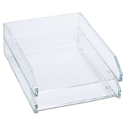 2 Tier(s) - 2.50" Height x 10.50" Width x 13.75" Depth - Desktop - Non-skid Base - Clear - Acrylic - 1 Set