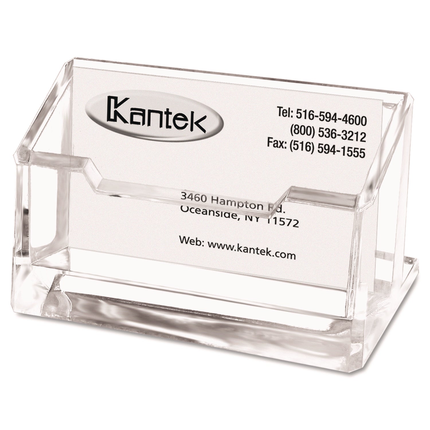 Kantek Business Card Holder - 2" Height x 4" Width x 1.9" Depth - Acrylic - Clear - 1 Each