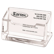Kantek Business Card Holder - 2" Height x 4" Width x 1.9" Depth - Acrylic - Clear - 1 Each