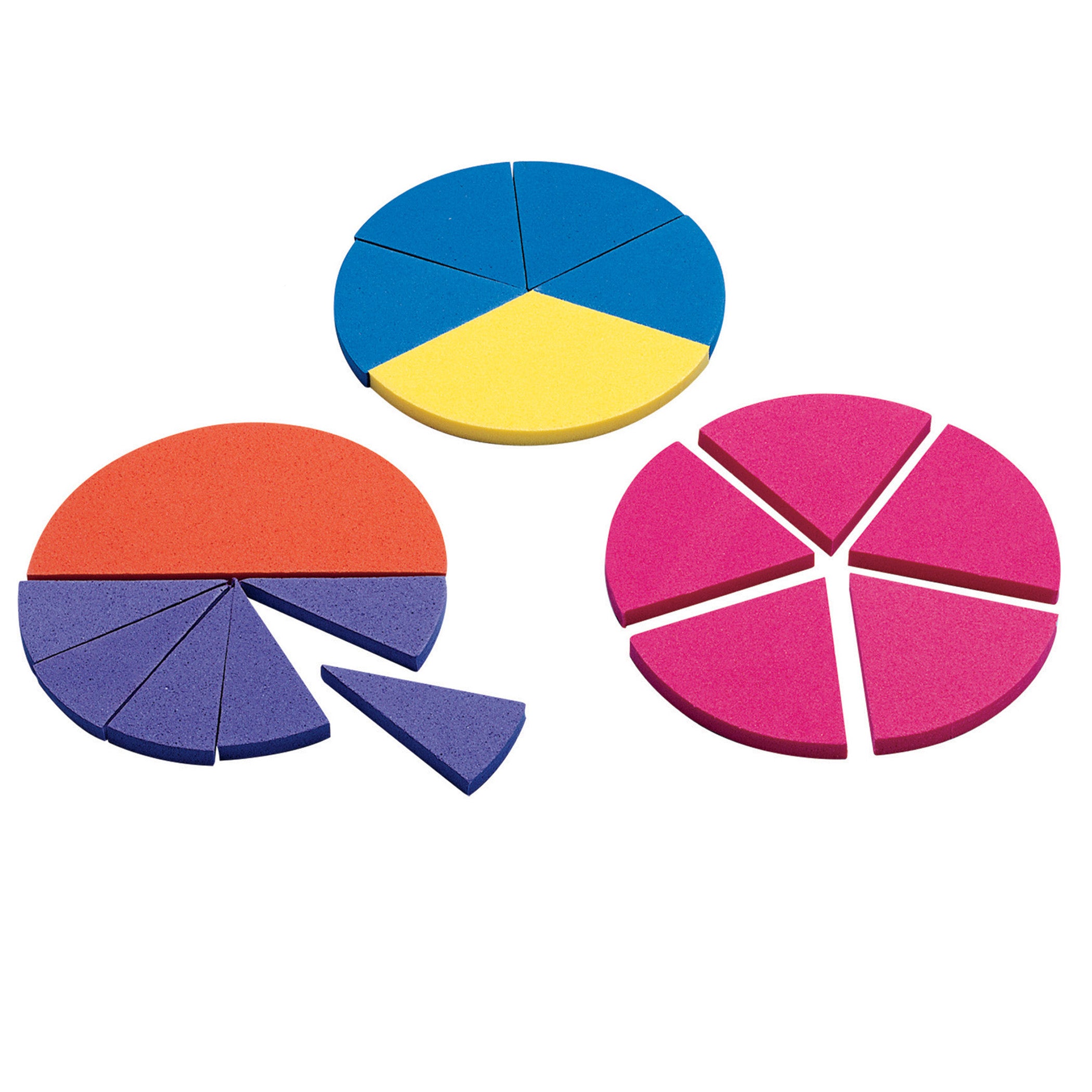 Easyshapes Foam Fraction Circles, 51 pieces