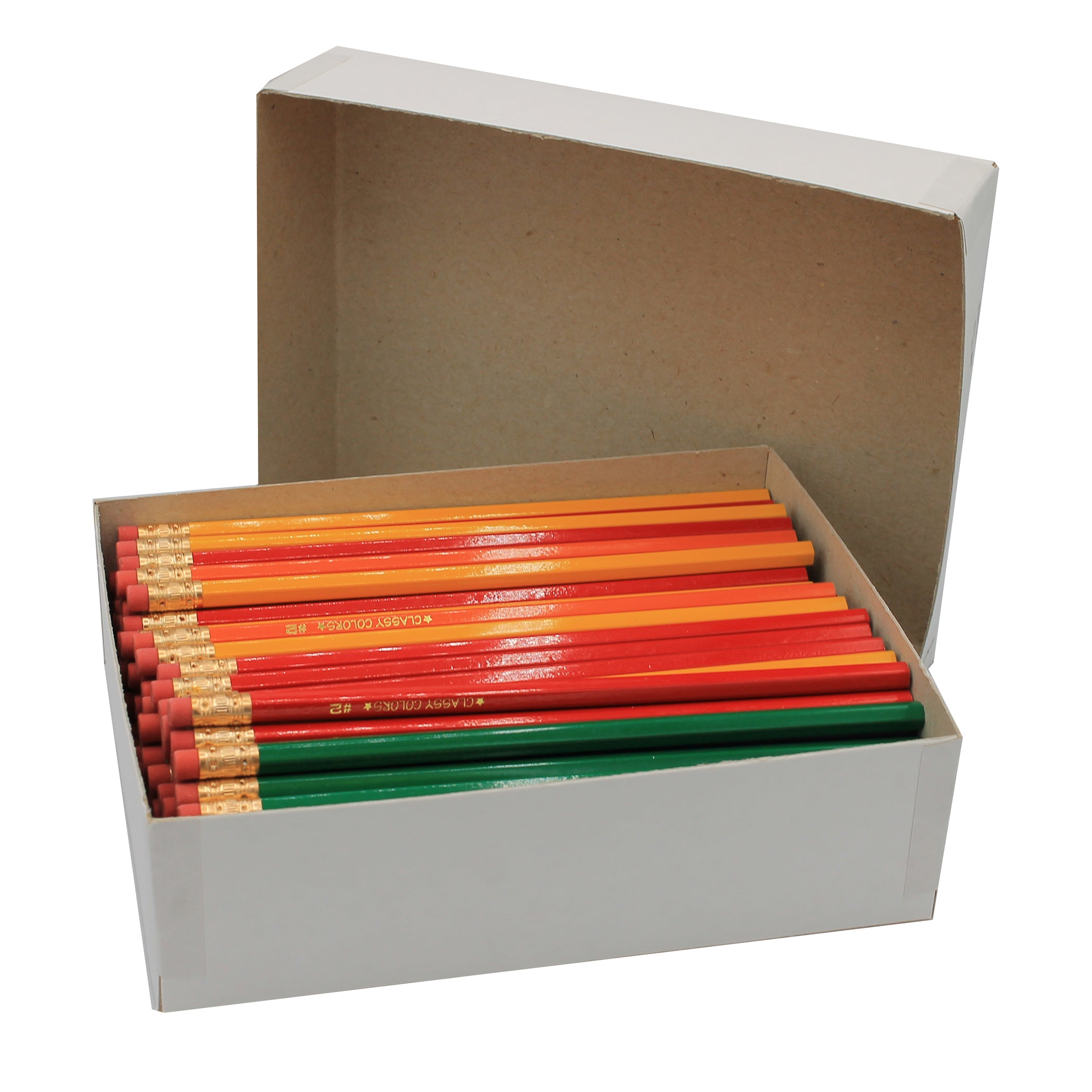 No. 2 Wood Case Hex Pencil, Assorted Colors, Pack of 144