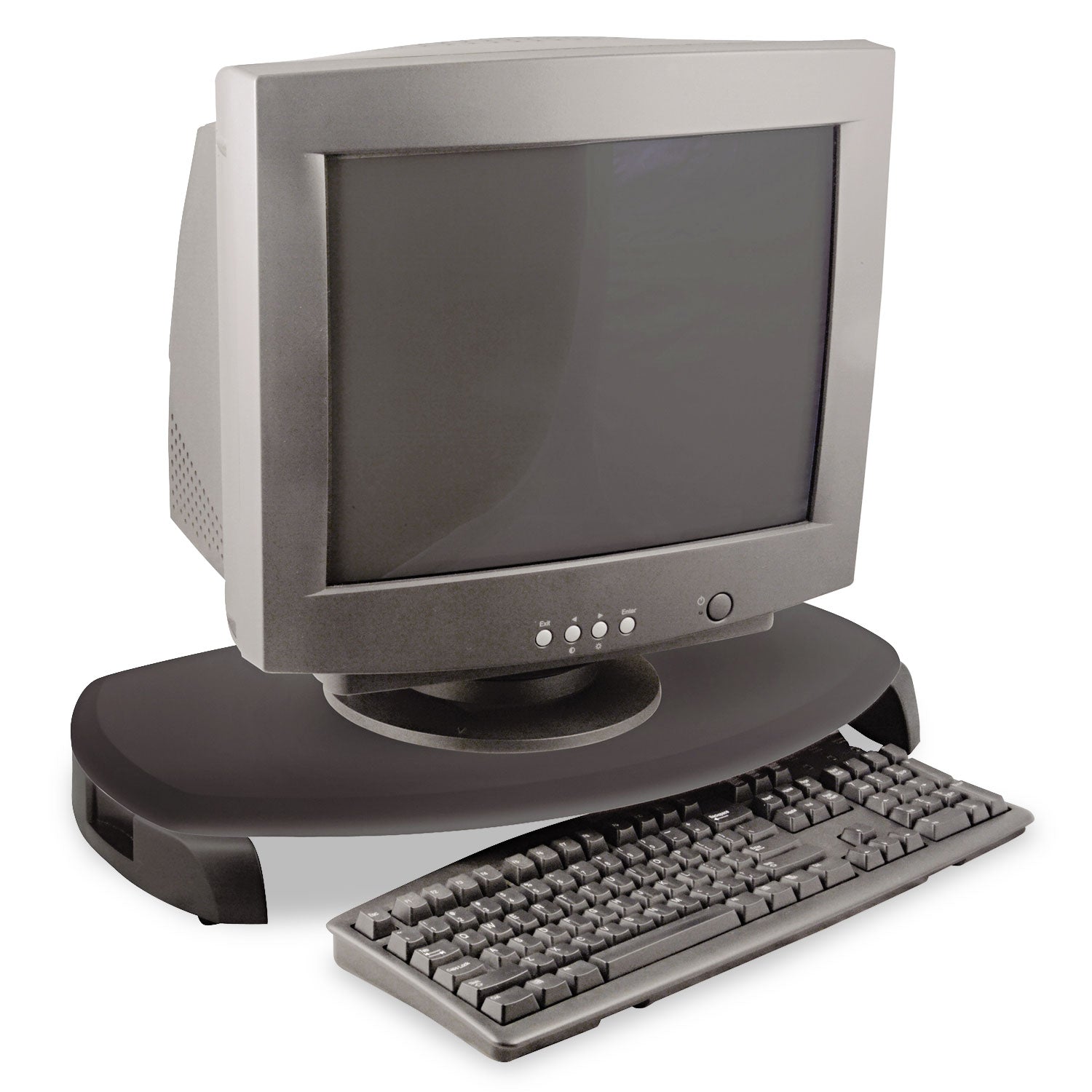 Kantek Monitor Stand with Keyboard Storage - Up to 21" Screen Support - 80 lb Load Capacity - LCD, CRT Display Type Supported - 3" Height x 23" Width x 13.25" Depth - Desktop - Medium Density Fiberboard (MDF) - Black
