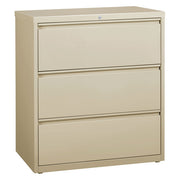 OfficeSource Steel Lateral File 3 Drawer Lateral File Cabinet, 30" Wide - Putty