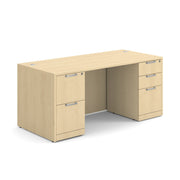 OfficeSource Laminate Double Full Pedestal Desk - 71'' x 36'' - Maple