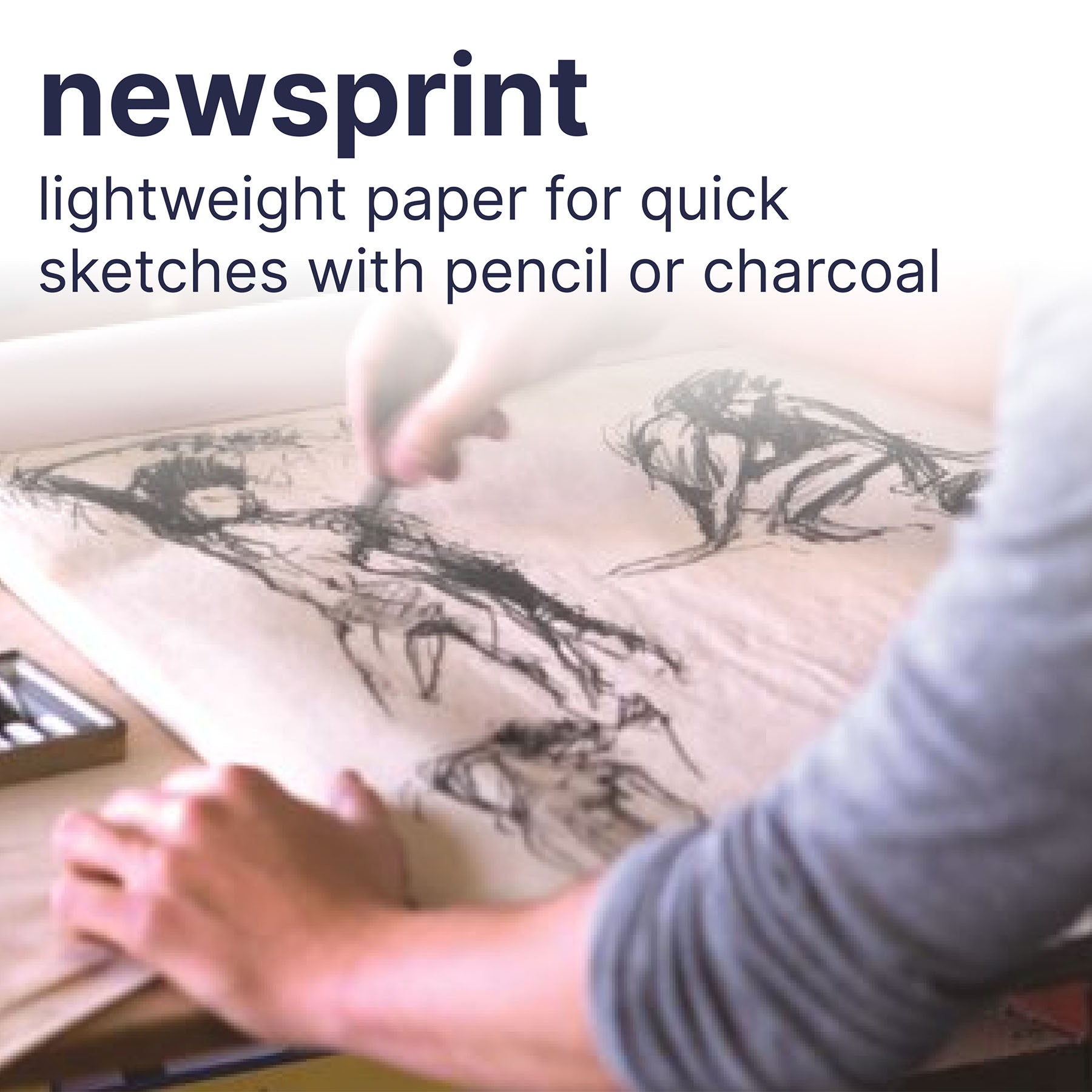 200 Series Newsprint Paper Pad, Tape Binding, 100 Sheet, 18x24 inch, 1 Count