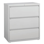OfficeSource Steel Lateral File 3 Drawer Lateral File Cabinet, 30" Wide - Light Gray