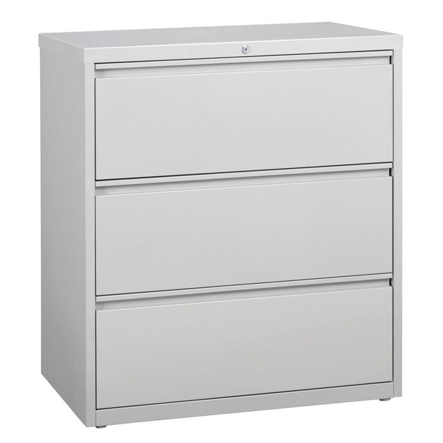 OfficeSource Steel Lateral File 3 Drawer Lateral File Cabinet, 30" Wide - Light Gray