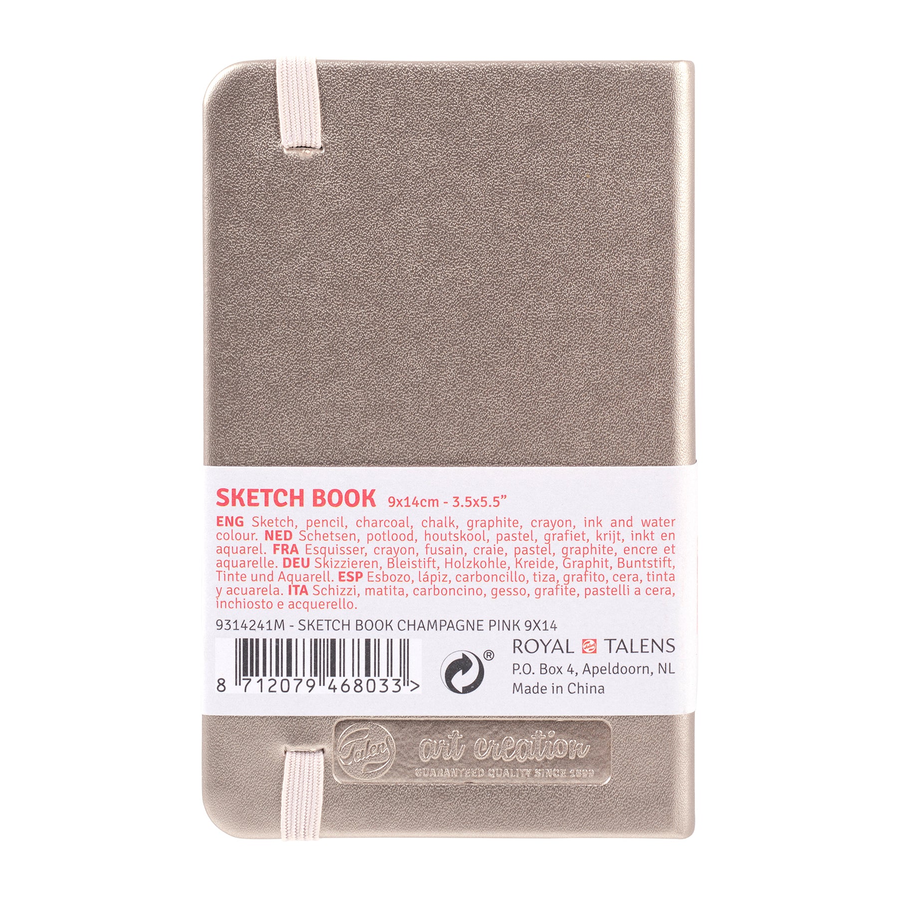Sketchbook, 80 Sheets, 90lbs, Pink Champagne Cover, 3.5" x 5.5"
