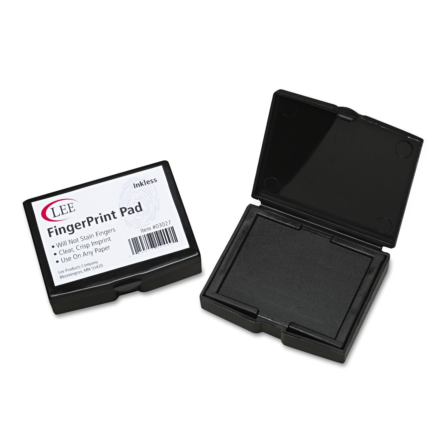 LEE Inkless FingerPrint Pad - 0.5" Height x 2.3" Width x 1.8" Depth - Black Ink - 1 Each