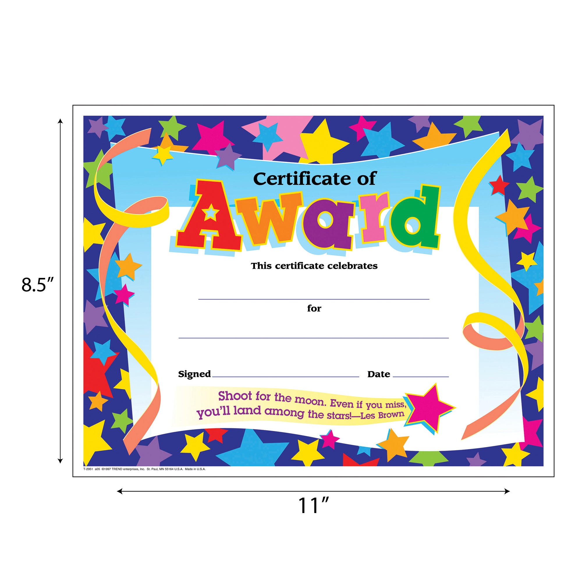 Certificate of Award Colorful Classics Certificates, 30 ct