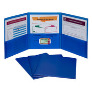 3-Pocket Poly Portfolio, Blue, Box of 24
