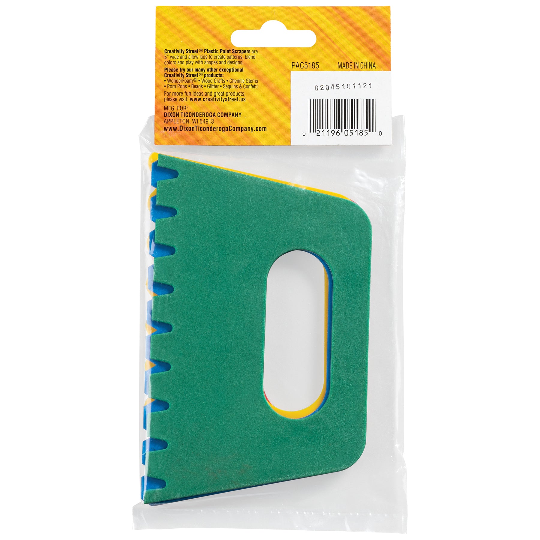 Paint Scrapers, Assorted 4 Patterns, 5" Wide, 4 Count